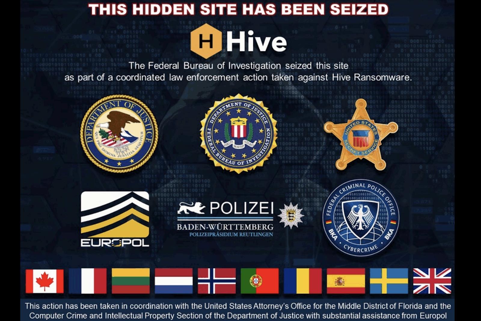 US announces it seized Hive ransomware gang’s leak sites and decryption keys