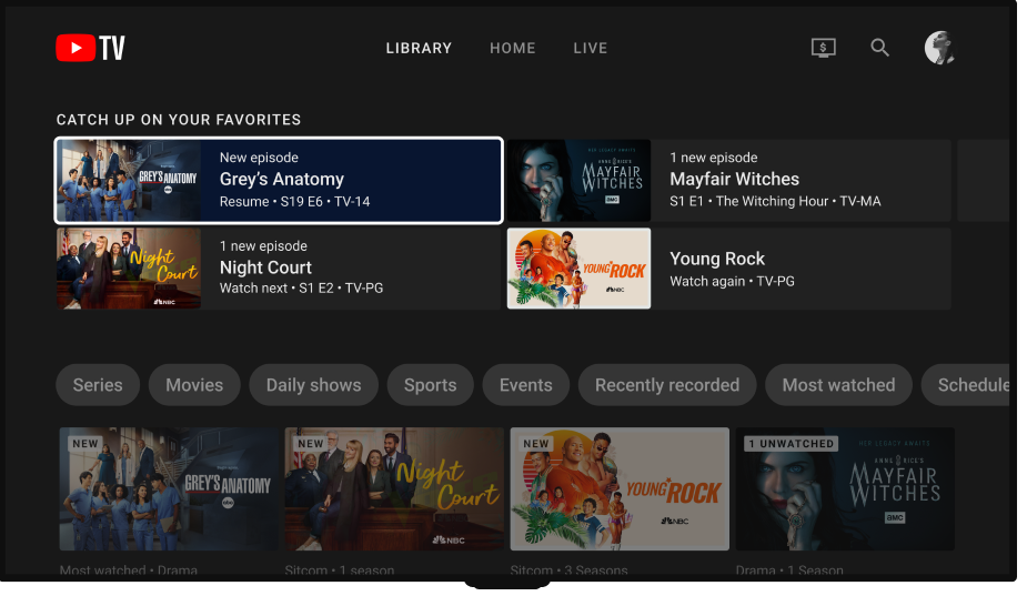 YouTube TV upgrades its live TV guide and library to give users more control