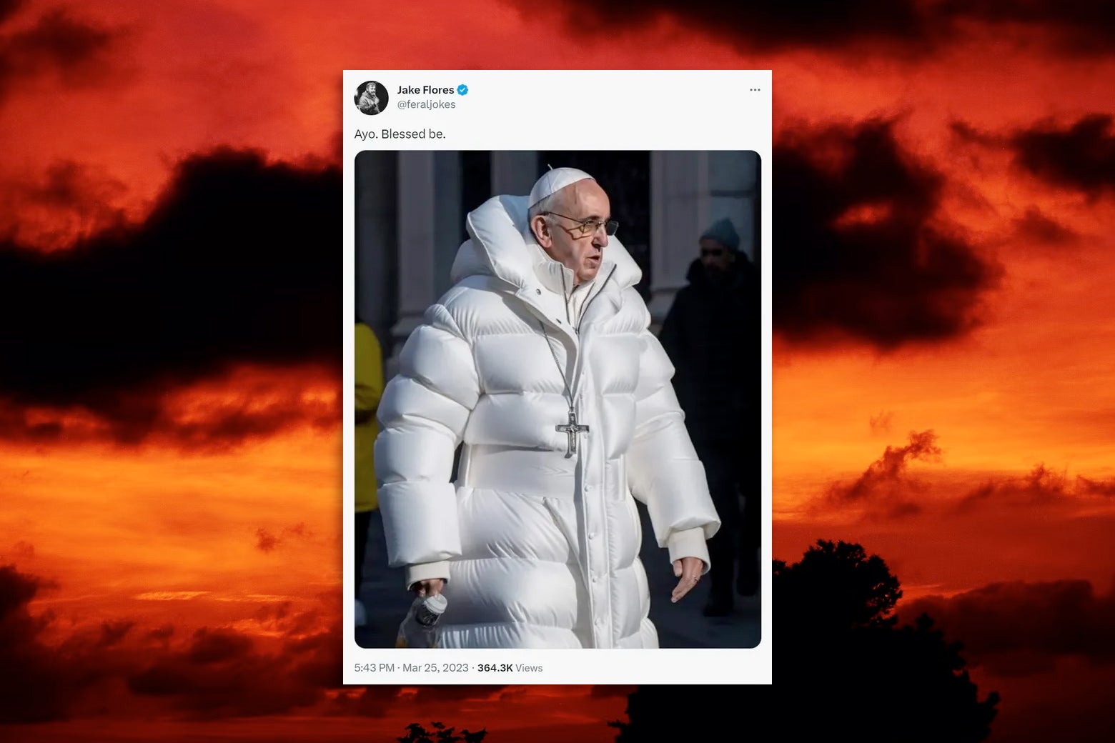 The Pope in a Coat Is Not From a Holy Place
