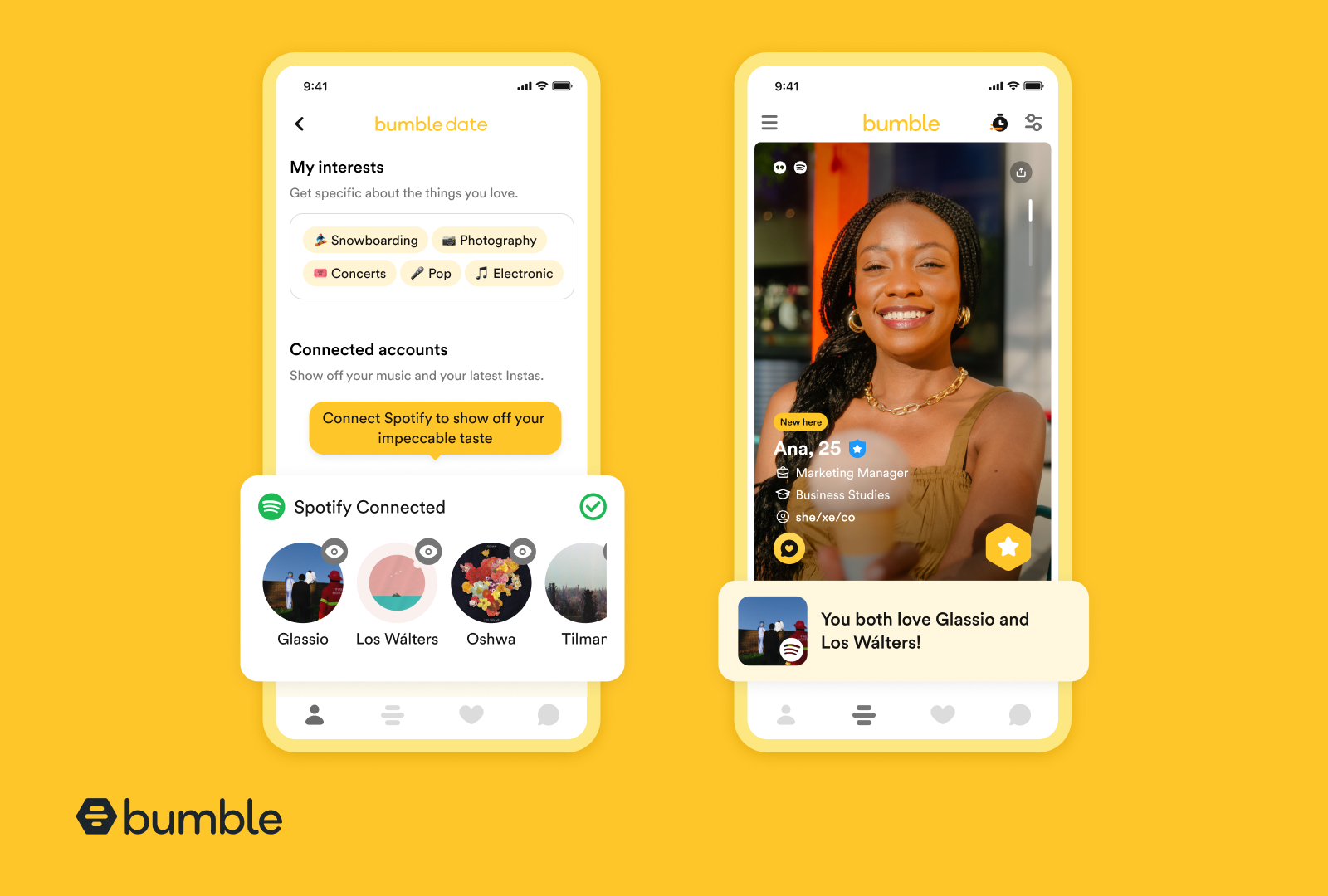 Bumble users can share their favorite artists with new Spotify feature