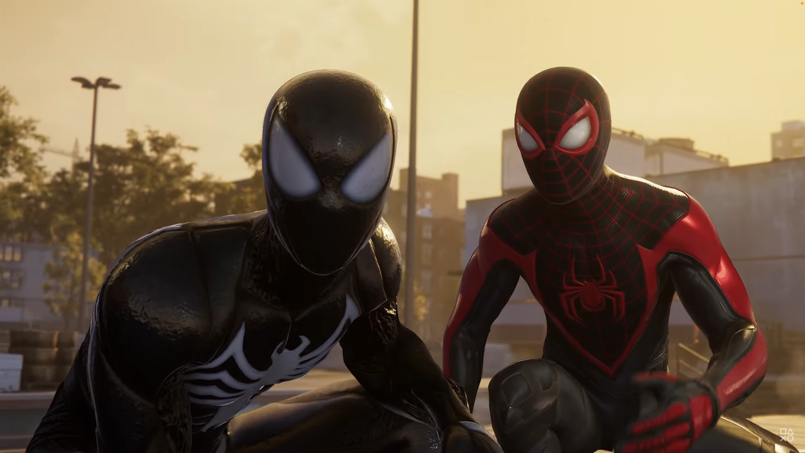 Marvel’s Spider-Man 2 features Miles with web wings and Peter in symbiote suit