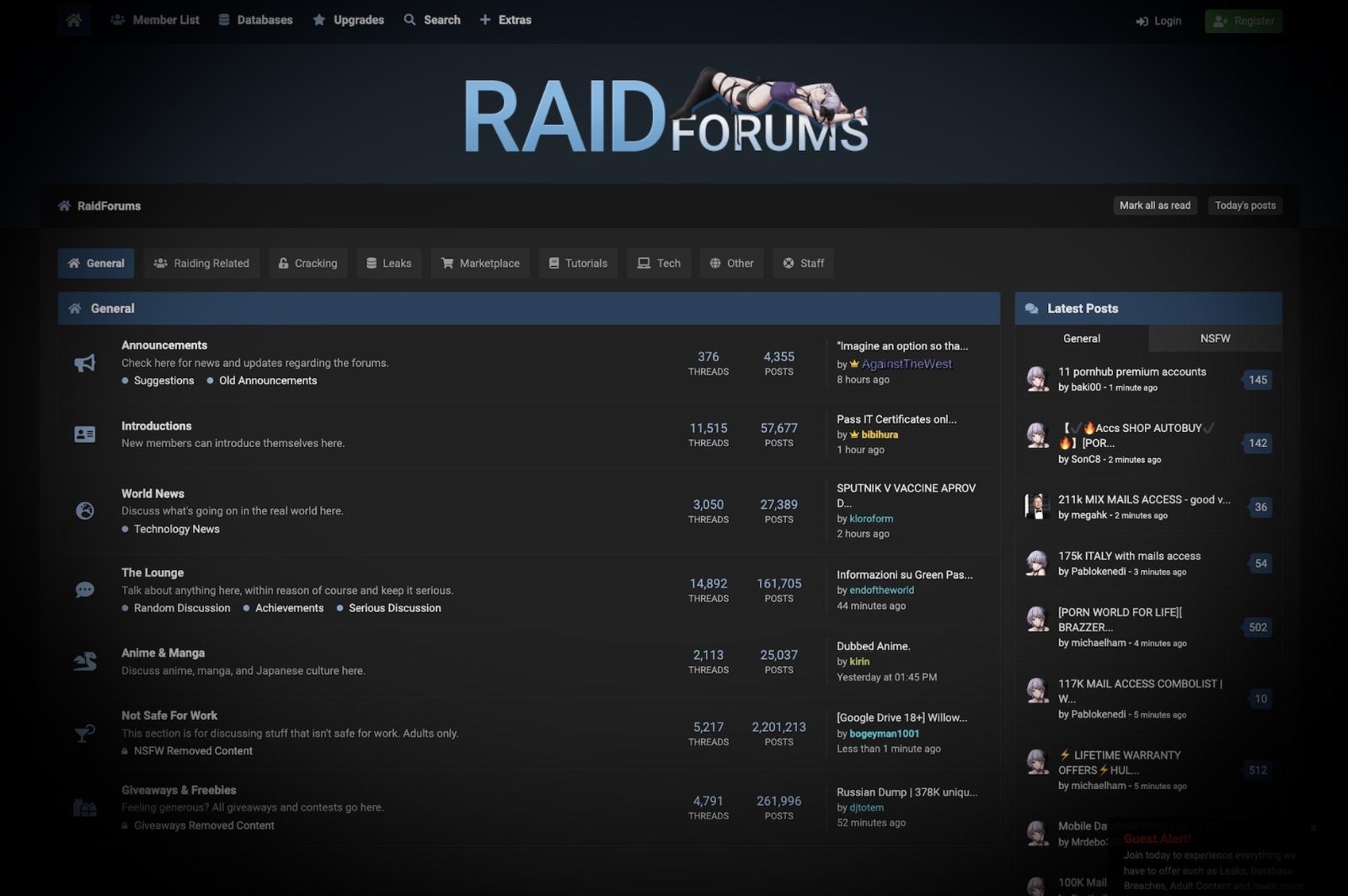 RaidForums user data leaked online a year after DOJ takedown