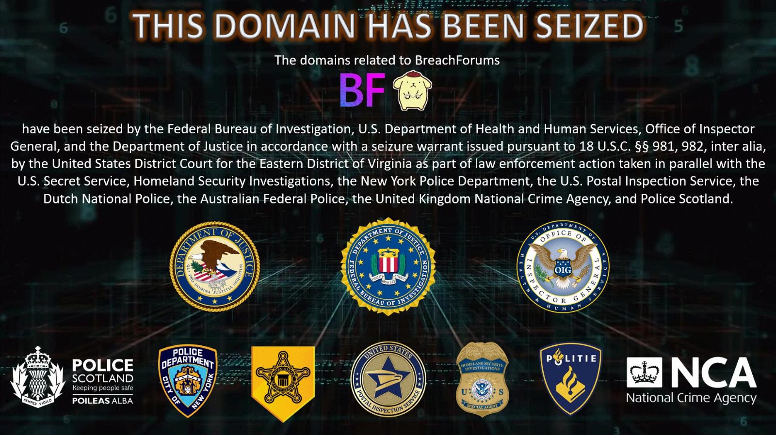 Feds seize notorious and shuttered hacking site BreachForums