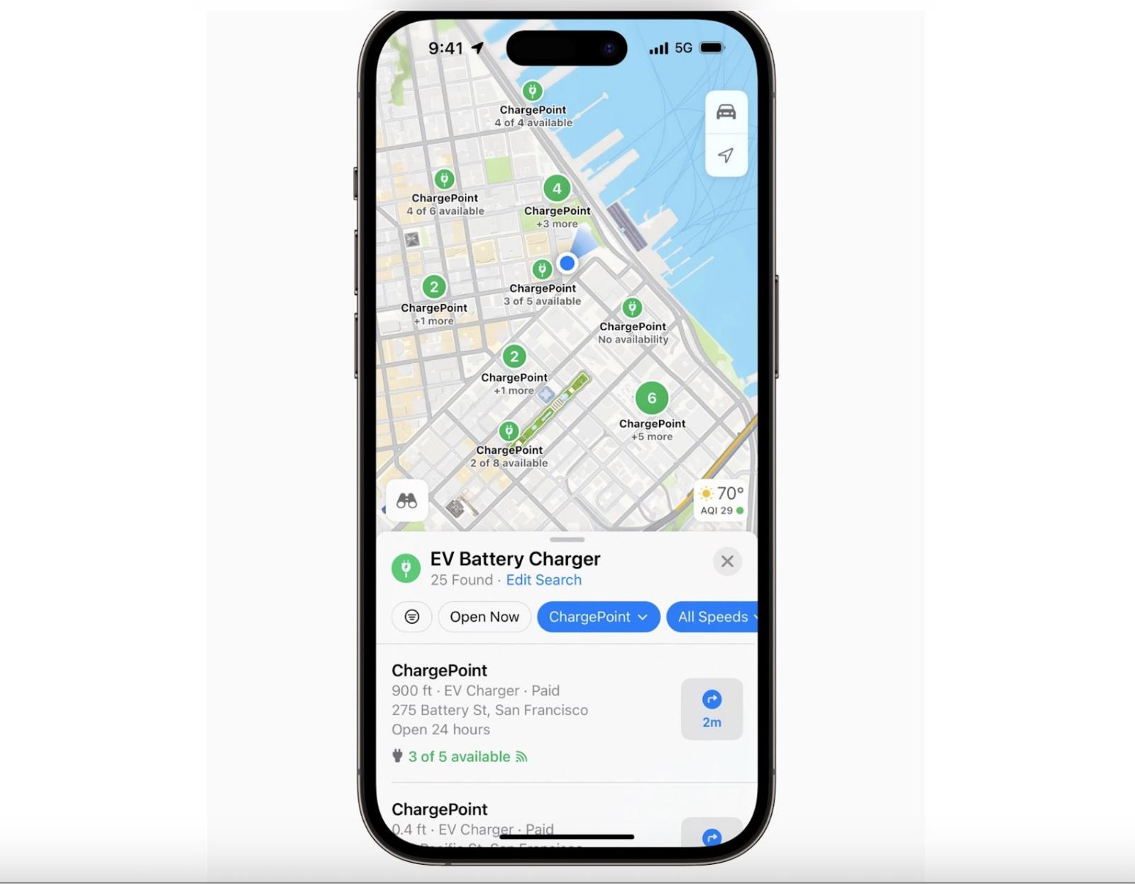 Need to charge your EV? Apple Maps will show open spots near you