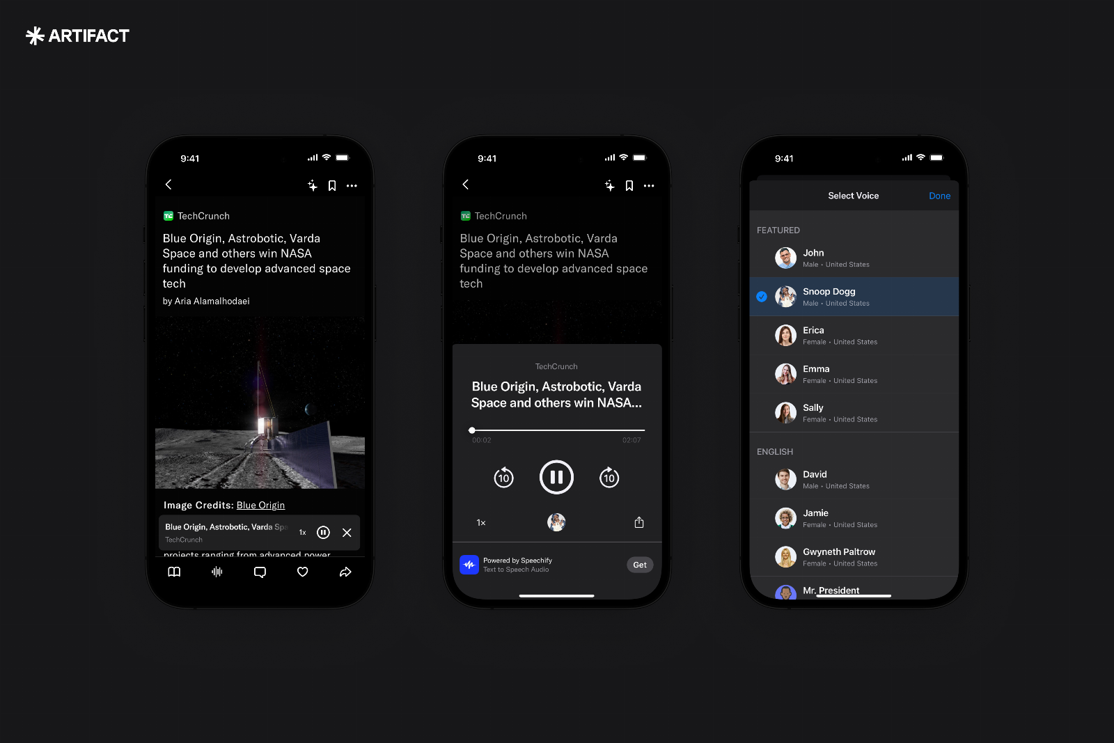 News app Artifact adds AI text-to-speech voices, including Snoop Dogg and Gwyneth Paltrow