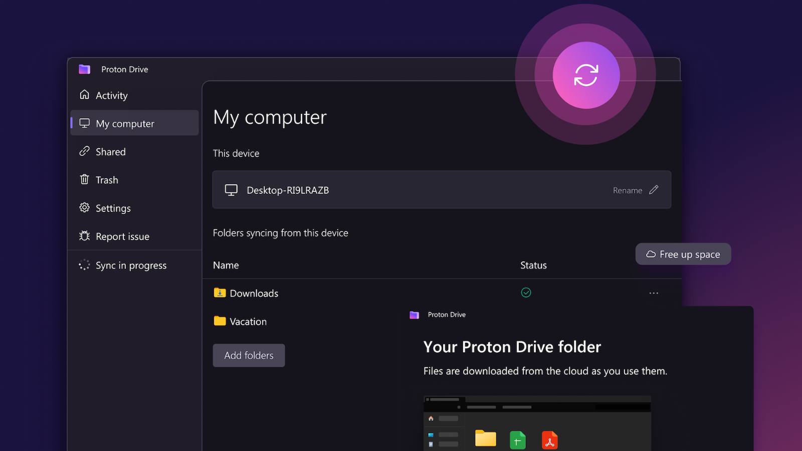 Proton brings its encrypted cloud storage service to desktop