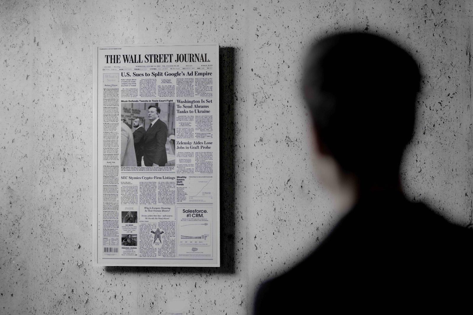 This $3,000, 32-inch e-ink display brings newspaper front pages to your wall