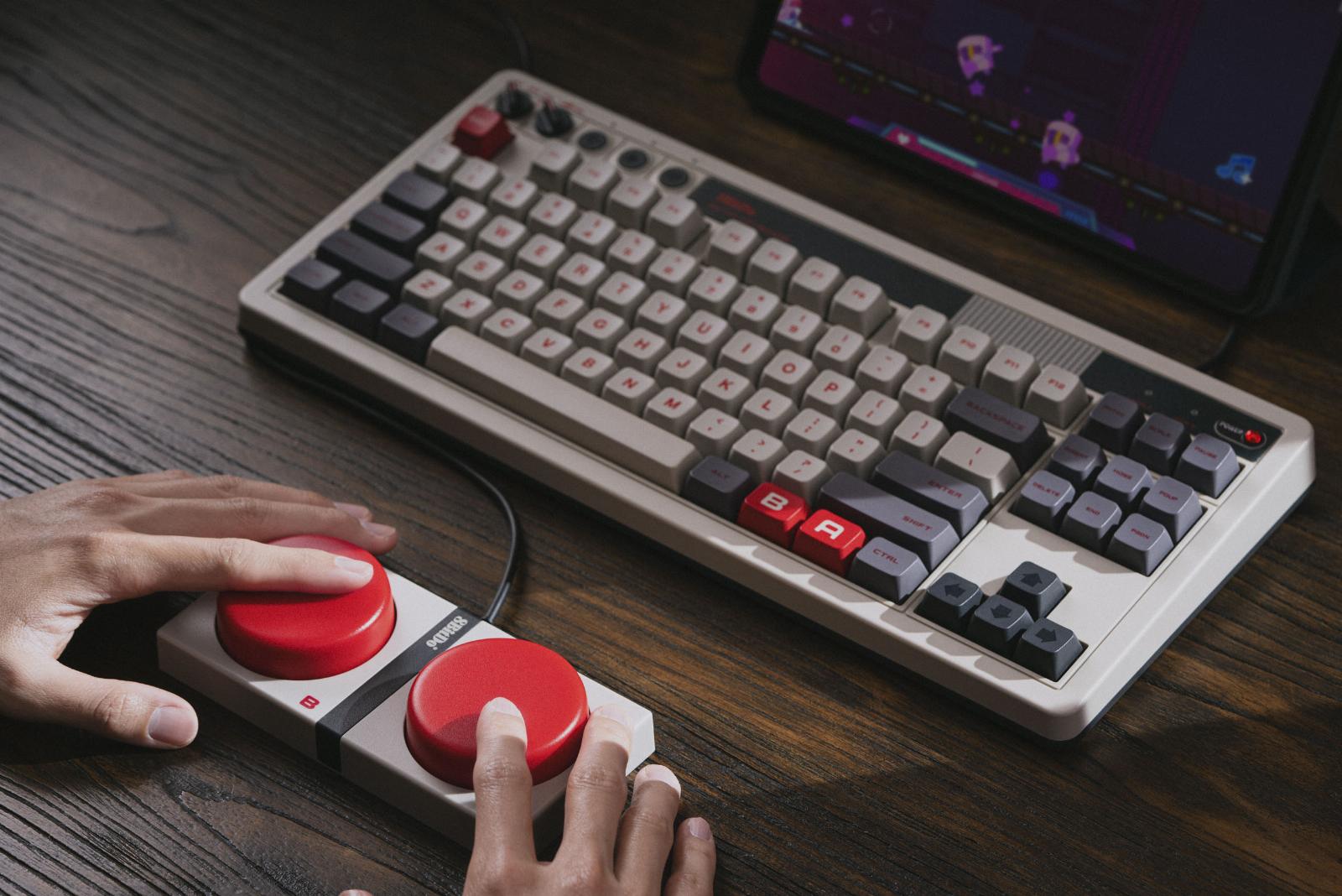 8BitDo’s NES-themed mechanical keyboard comes with truly large A and B ‘super buttons’