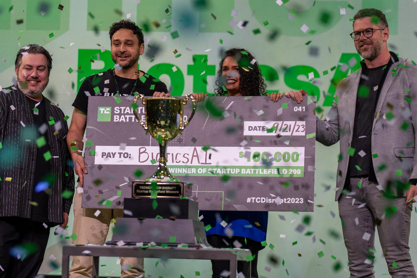 And the winner of Startup Battlefield at Disrupt 2023 is . . . BioticsAI