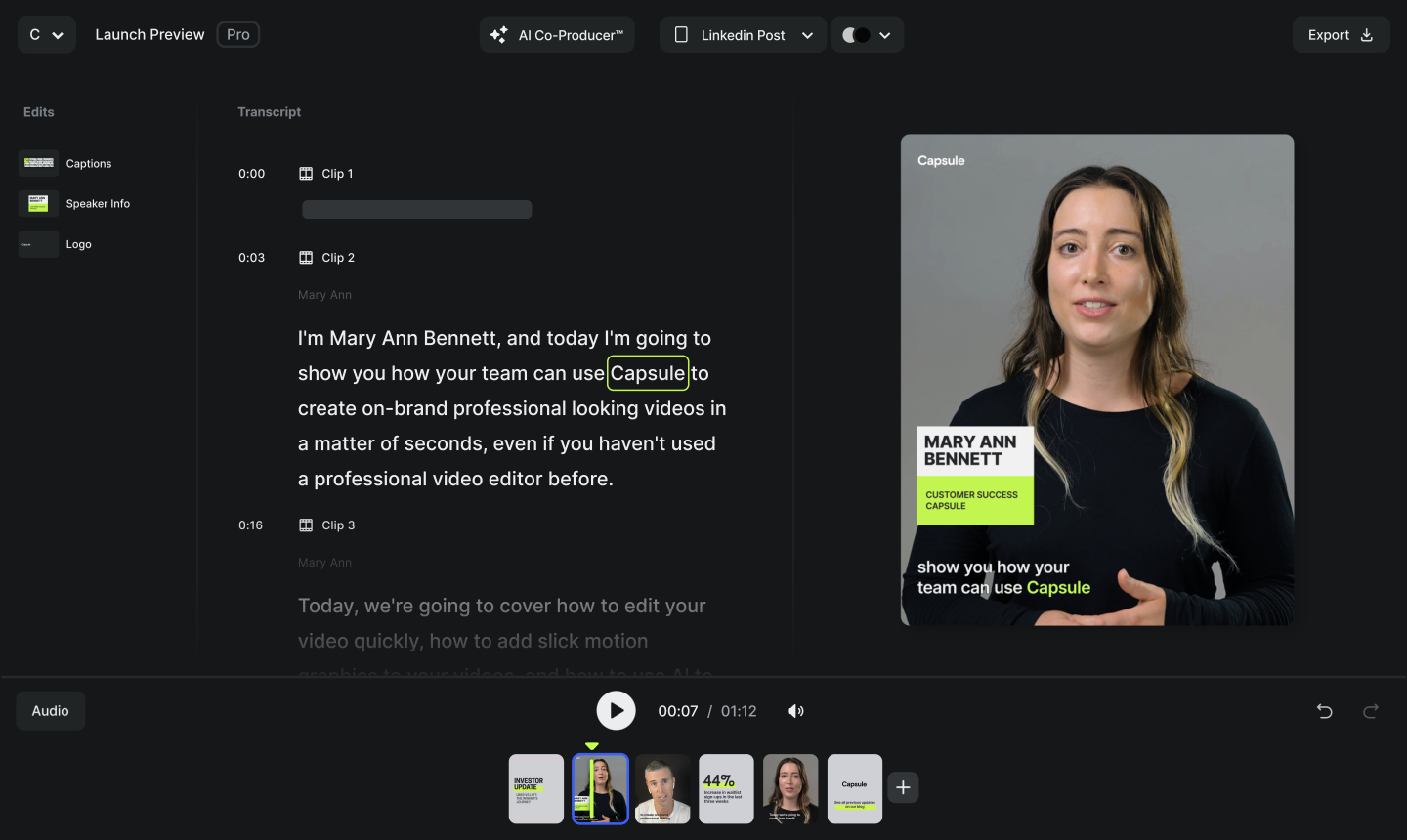 Capsule introduces its AI-powered video editor for enterprise teams