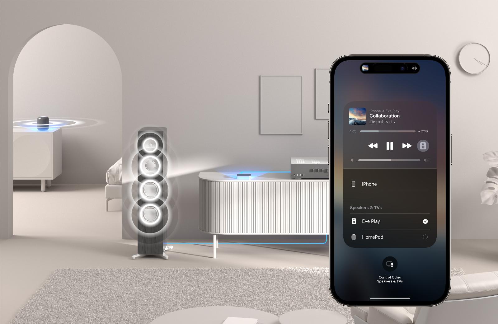 The Eve Play turns any classic stereo system into an AirPlay 2 speaker