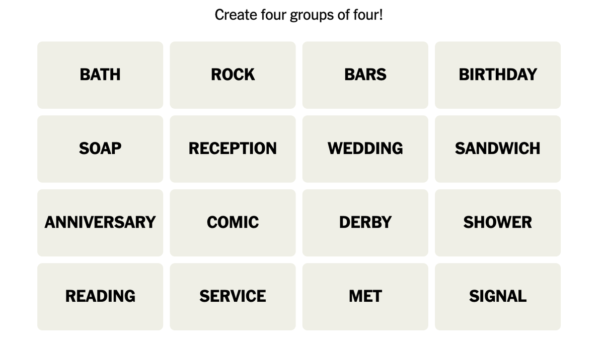 Today’s NYT Connections Hints (and Answer) for Sunday, October 8, 2023