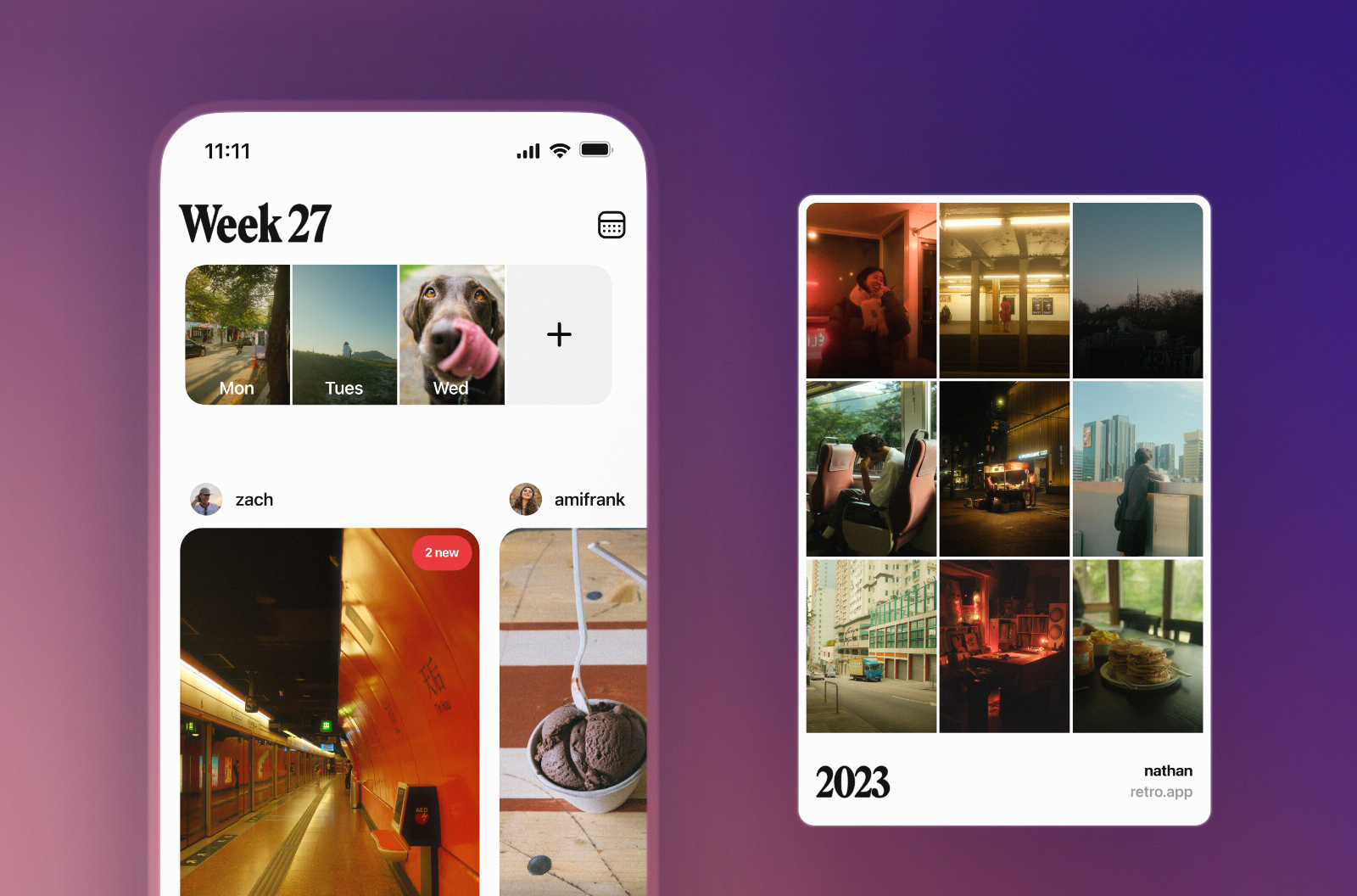 Retro lets you create recaps of your most memorable photos and send the best ones as postcards