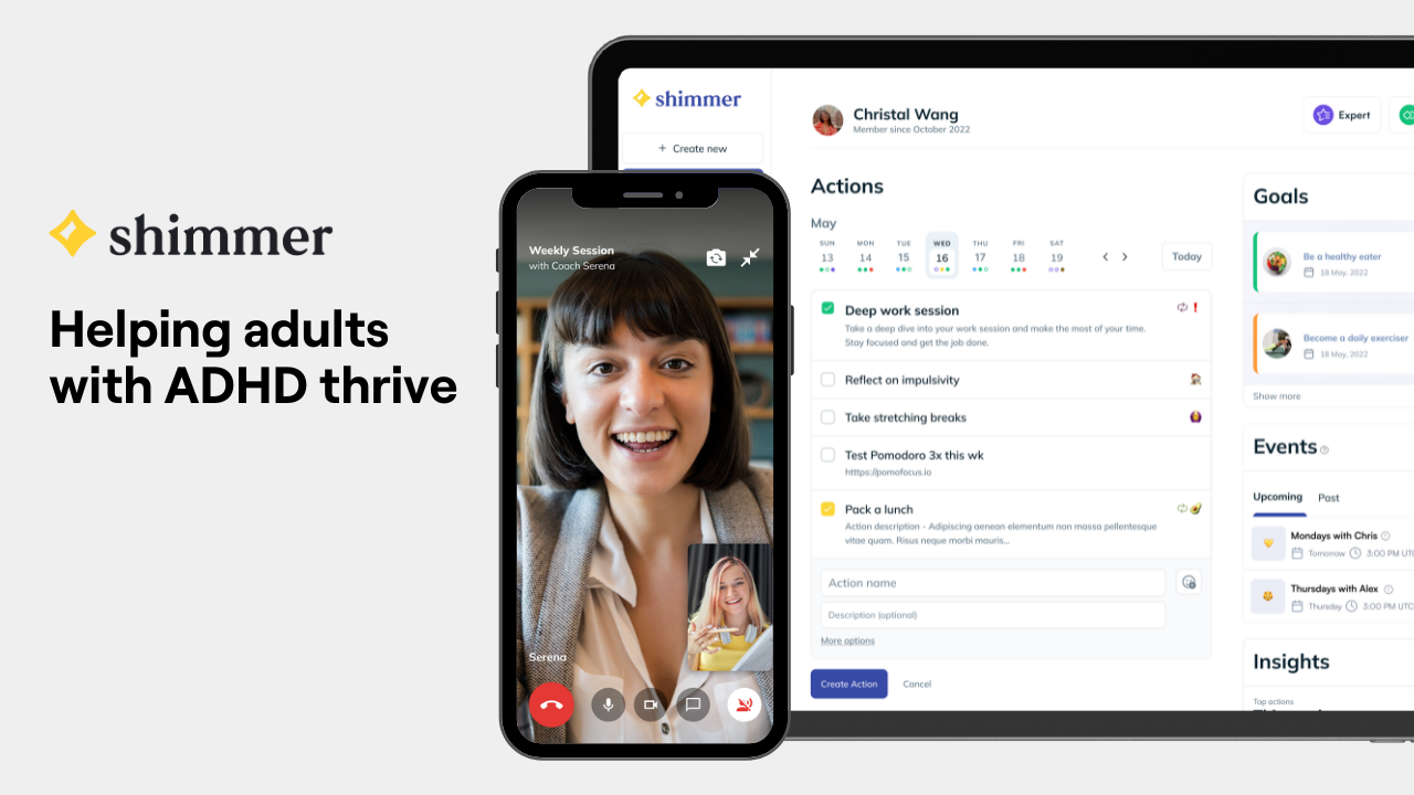 Shimmer, a platform for 1:1 personalized ADHD coaching, raises $2.2M