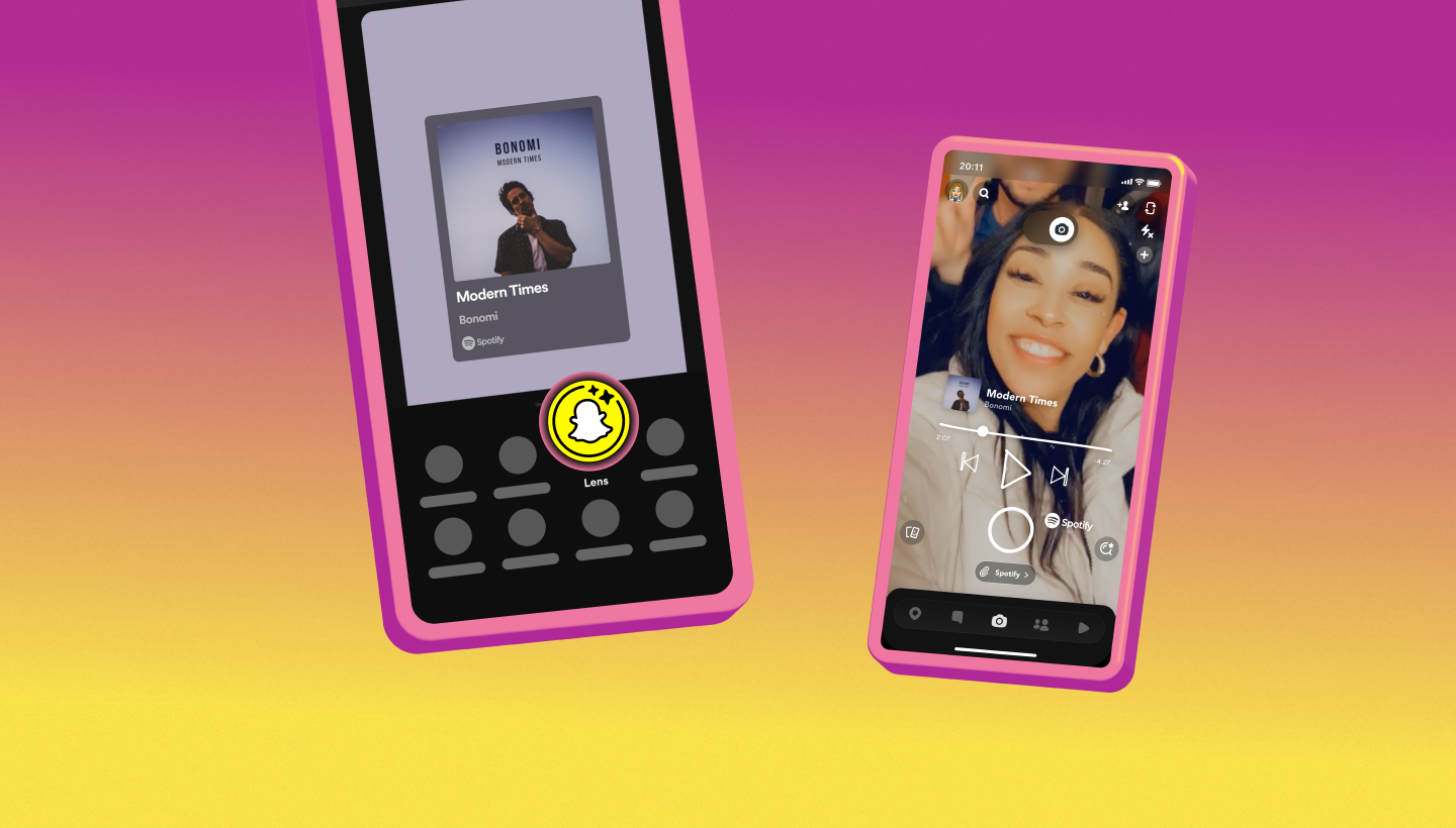 Spotify’s new Snapchat Lens lets you capture yourself or your surroundings when sharing a song