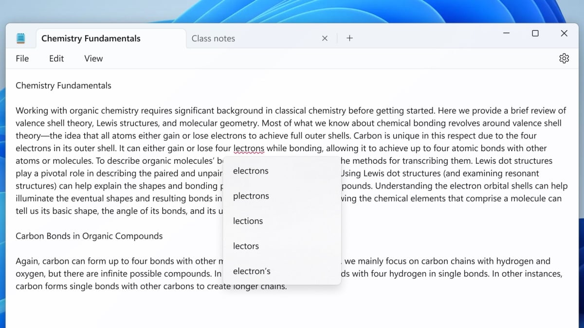 Microsoft adds spellcheck and autocorrect to Notepad on Windows 11