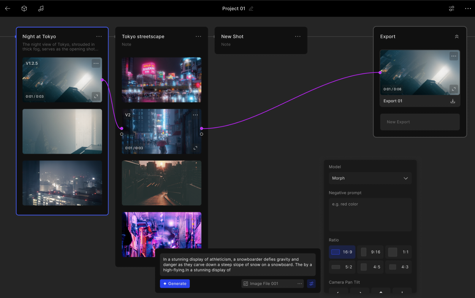 Morph Studio lets you make flims using Stability AI–generated clips