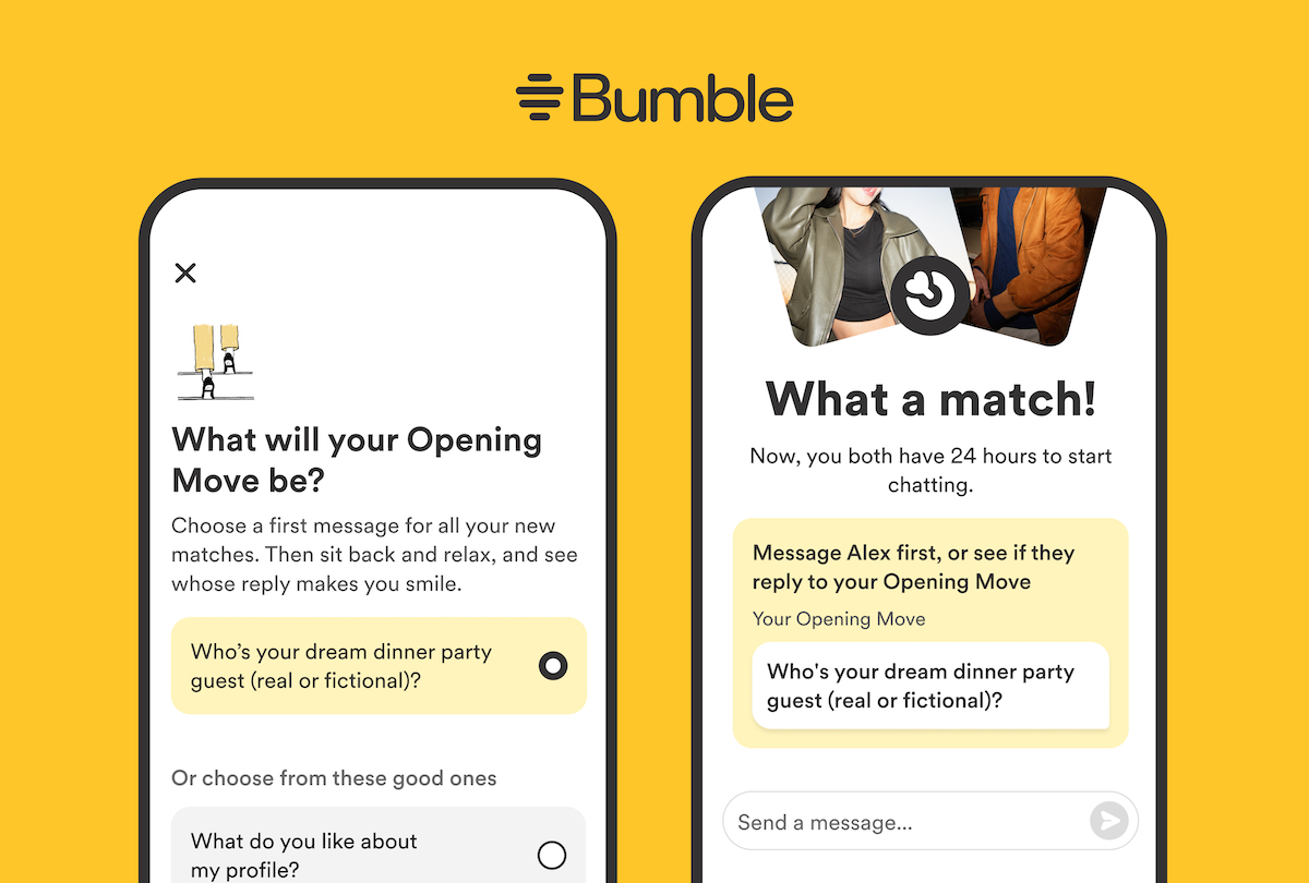 Bumble’s ‘Opening Move’ feature takes the pressure off women to come up with a new message every time