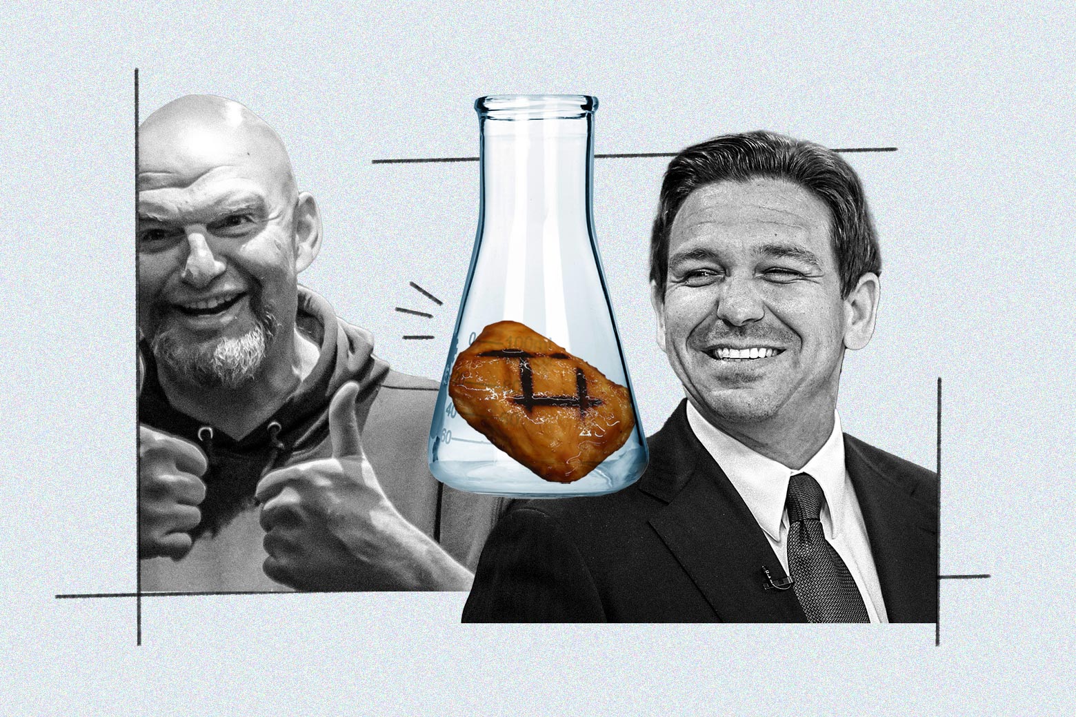 Why Ron DeSantis and John Fetterman Are Beefing with Lab-Grown Meat