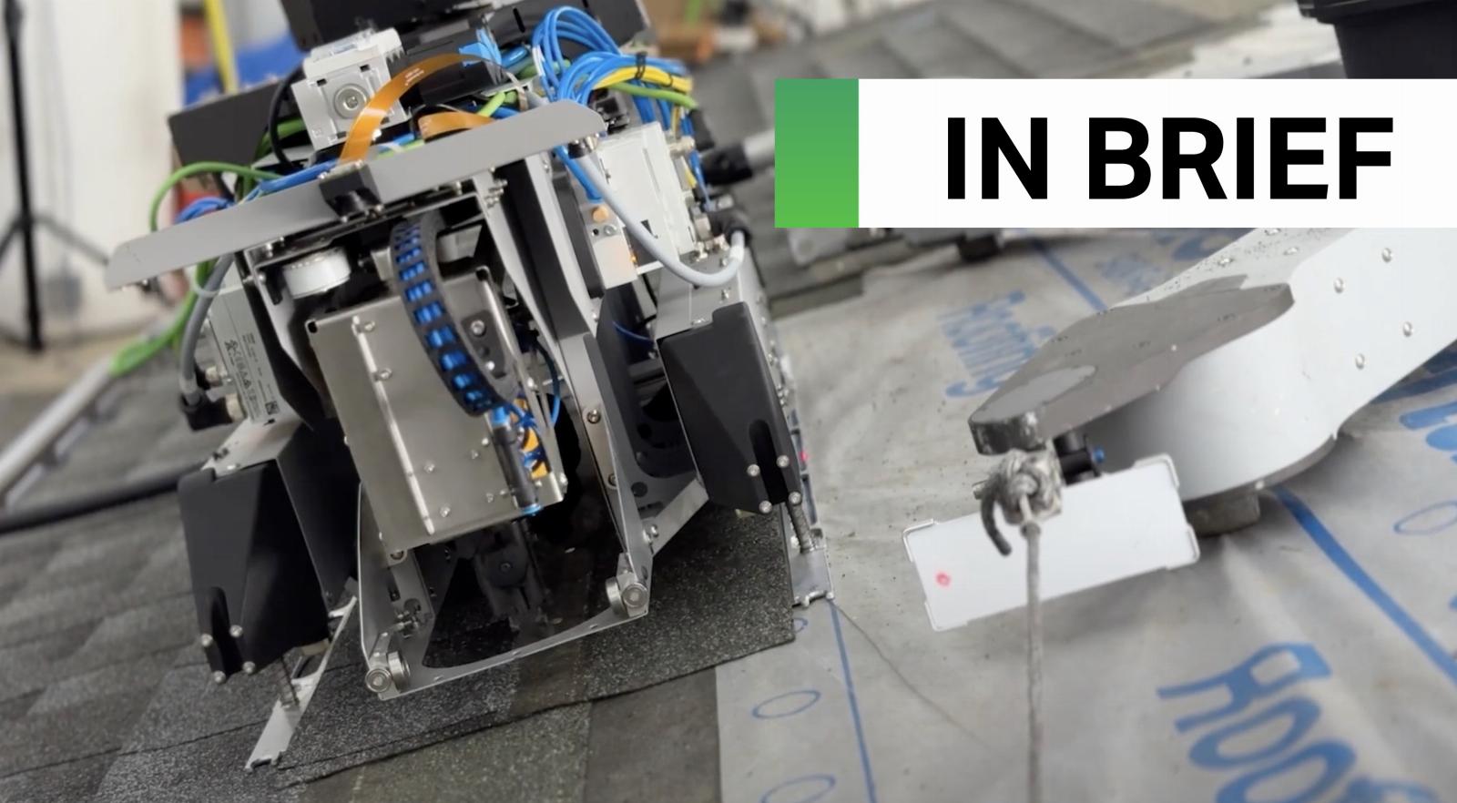 Watch this robot quickly install roof shingles