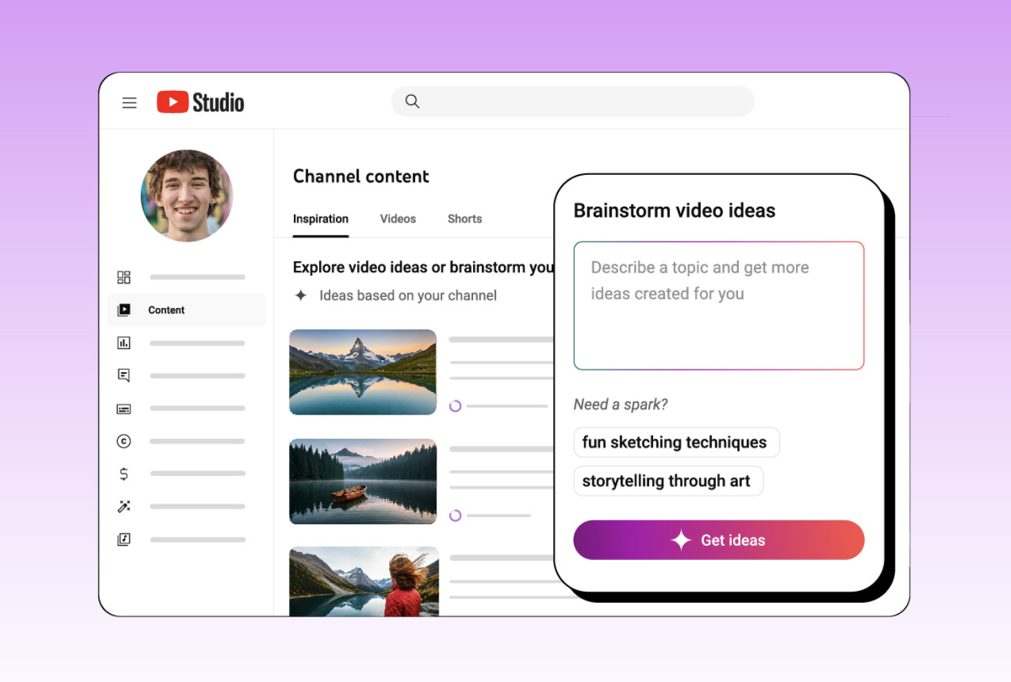 YouTube Studio now lets creators brainstorm video ideas with the help of AI