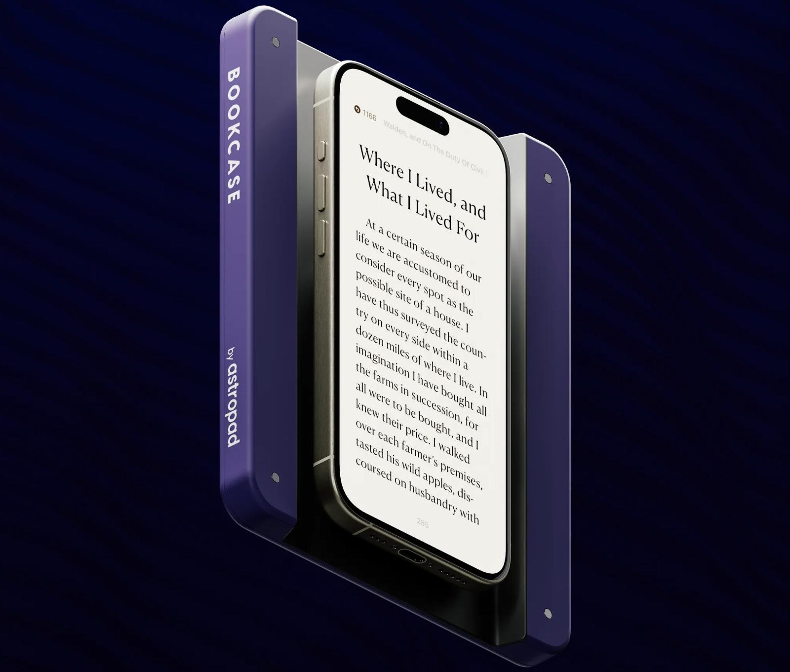 Bookcase can turn an iPhone into an e-reader